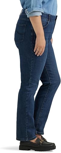 Lee Women's Plus Size Ultra Lux Comfort With Flex Motion Straight Leg Jeans